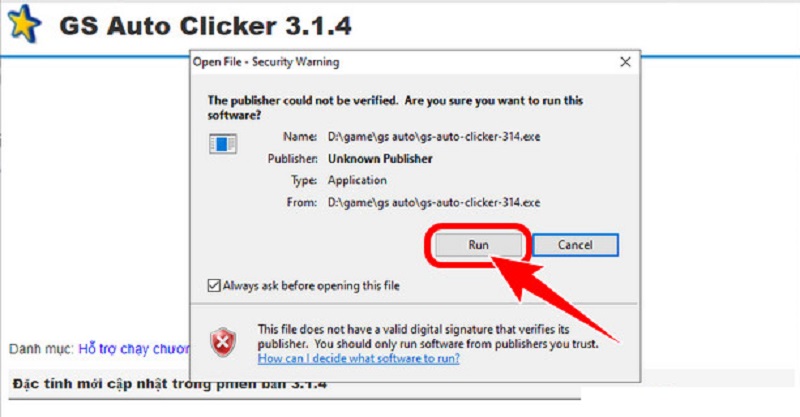 Cài đặt GS Auto Clicker